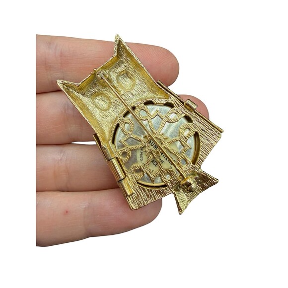 Vintage Avon Owl Solid Perfume Brooch Pin – “somewhere !” 1970s Goldtone - Picture 3 of 4